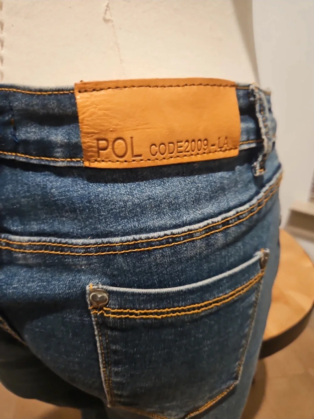 POL Womens’s Distressed Straight Jeans - Dark Blue Size S